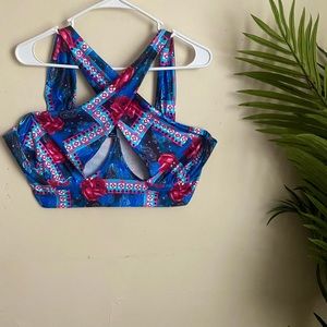 Floral Cross Neck Halter Top